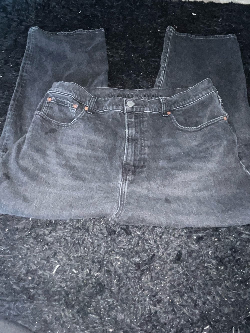 American Eagle black Easy Flex wide leg jeans, size 36x30